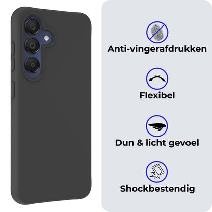 Forterra Samsung A15 Hoesje Siliconen Backcover Lichtgewicht - Zwart