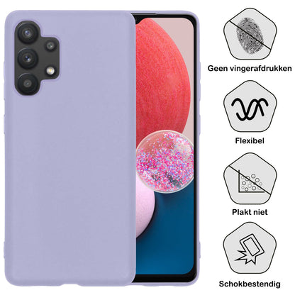 Forterra Samsung A13 4G Hoesje Siliconen Backcover Lichtgewicht - Lila
