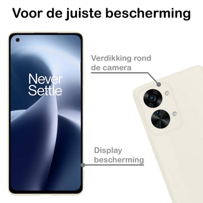Forterra OnePlus Nord 2T Hoesje Siliconen Backcover Lichtgewicht - Wit