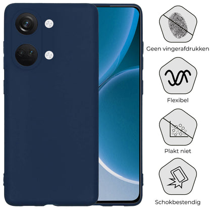 Forterra OnePlus Nord 3 Hoesje Siliconen Backcover Lichtgewicht - Donkerblauw