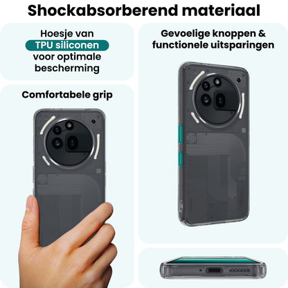 Forterra Nothing Phone 3a Pro Hoesje Siliconen Backcover Lichtgewicht - Transparant
