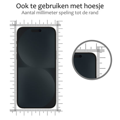 Forterra iPhone 15 Plus Screenprotector Gehard Glas - Privacy
