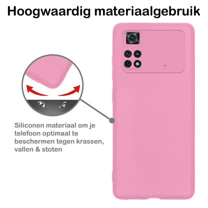 Forterra Poco M4 Pro 4G Hoesje Siliconen Backcover Lichtgewicht - Lichtroze