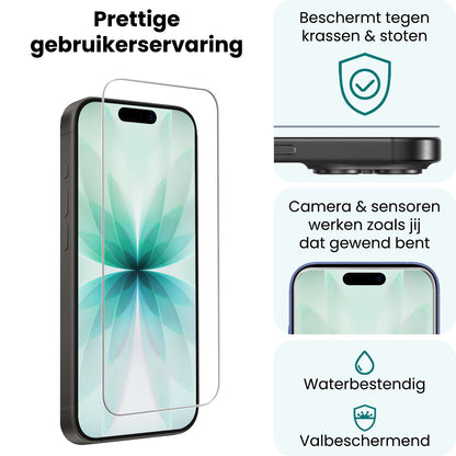 Forterra iPhone 17 Screenprotector Gehard Glas - Volledige dekking