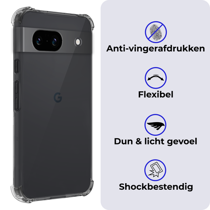 Forterra Google Pixel 8a Hoesje Shockproof Backcover Siliconen - Transparant