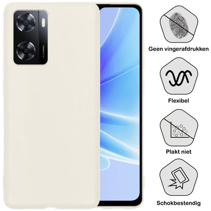 Forterra OPPO A57s Hoesje Siliconen Backcover Lichtgewicht - Wit