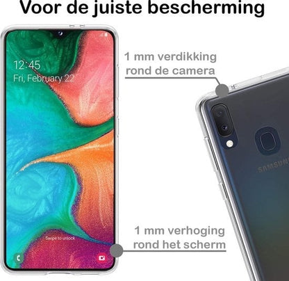 Forterra Samsung A20e Hoesje Siliconen Backcover Lichtgewicht - Transparant