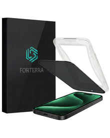 Forterra Privacy Screenprotector Geschikt voor Apple iPhone 15 Pro Max - Met Installatie Kit - Privacy - Beschermglas - Flexibel Glas - Tempered Glass - Screen Protector