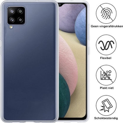 Forterra Samsung A12 Hoesje Siliconen Backcover Lichtgewicht - Transparant
