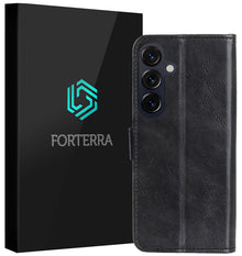 Forterra Samsung S26 Hoesje Bookcase Cover met Kaarthouder - Zwart