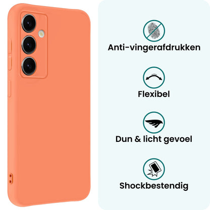 Forterra Samsung S25 Plus Hoesje Siliconen Backcover Lichtgewicht - Perzik