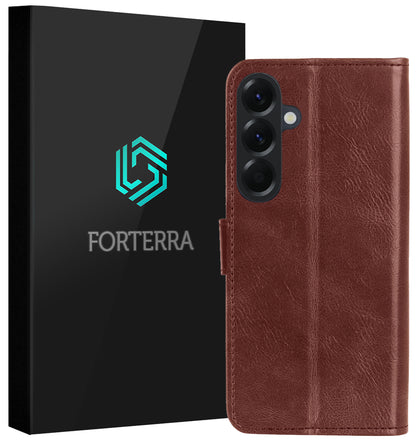 Forterra Samsung A57 Hoesje Bookcase Cover met Kaarthouder - Bruin