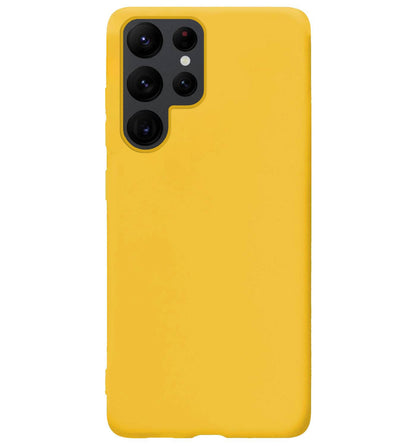 Forterra Samsung S22 Ultra Hoesje Siliconen Backcover Lichtgewicht - Geel