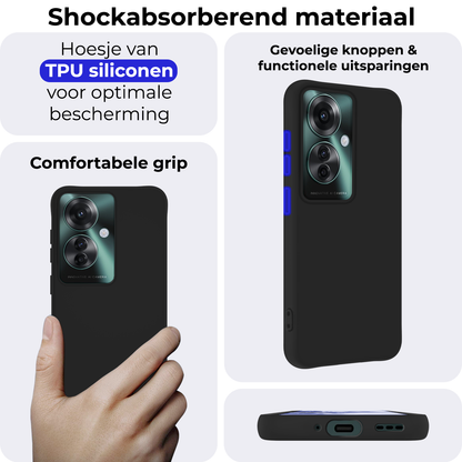 Forterra OPPO Reno 11F Hoesje Siliconen Backcover Lichtgewicht - Zwart