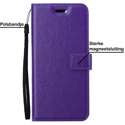 Forterra Samsung S21 FE Hoesje Bookcase Cover met Kaarthouder - Paars