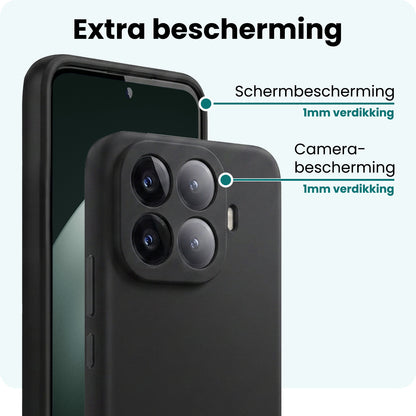 Forterra Xiaomi 15T Pro Hoesje Siliconen Backcover Lichtgewicht - Zwart