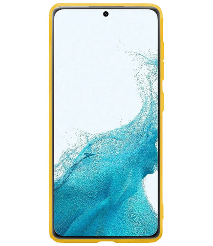 Forterra Samsung S22 Ultra Hoesje Siliconen Backcover Lichtgewicht - Geel