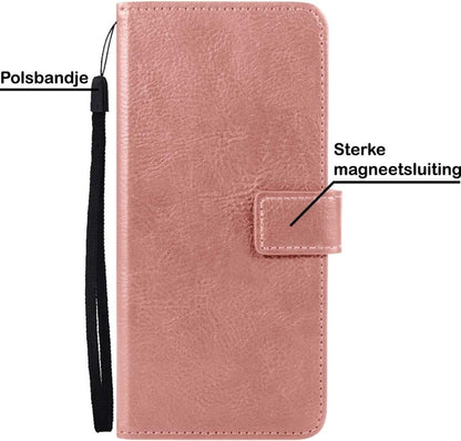 Forterra Samsung A32 5G Hoesje Bookcase Cover met Kaarthouder - Rosé goud