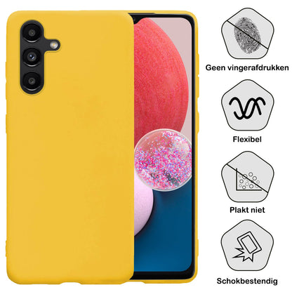 Forterra Samsung A13 5G Hoesje Siliconen Backcover Lichtgewicht - Geel