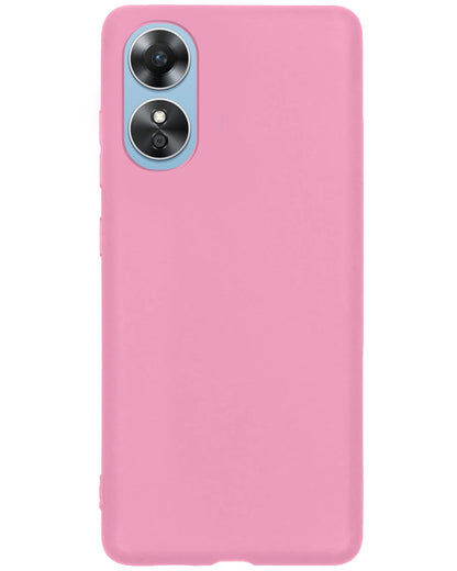 Forterra OPPO A17 Hoesje Siliconen Backcover Lichtgewicht - Lichtroze