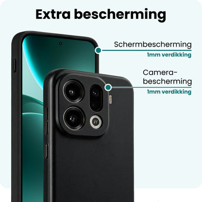 Forterra OPPO Find X9 Pro Hoesje Siliconen Backcover Lichtgewicht - Zwart