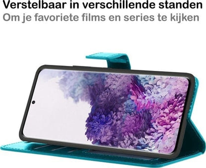 Forterra Samsung S20 Hoesje Bookcase Cover met Kaarthouder - Turquoise