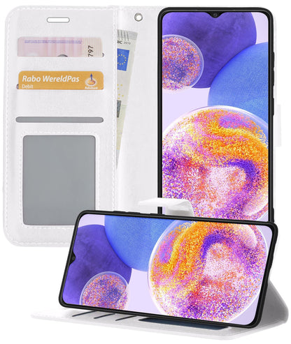 Forterra Samsung A23 Hoesje Bookcase Cover met Kaarthouder - Wit