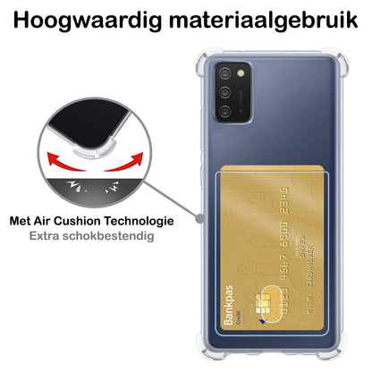 Forterra Samsung A02s Hoesje Kaarthouder Backcover Shockproof - Transparant