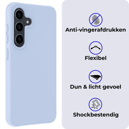Forterra Samsung A55 Hoesje Siliconen Backcover Lichtgewicht - Lichtblauw