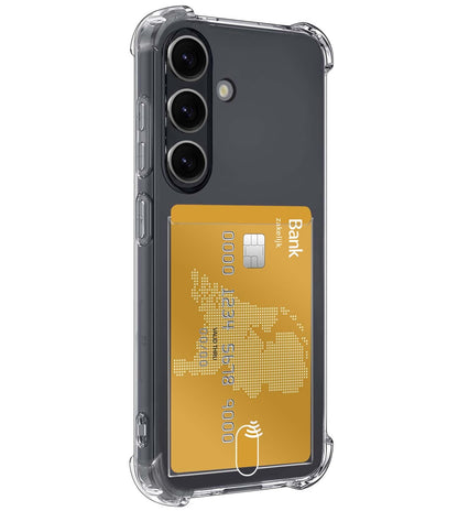 Forterra Samsung S24 Hoesje Kaarthouder Backcover Shockproof - Transparant