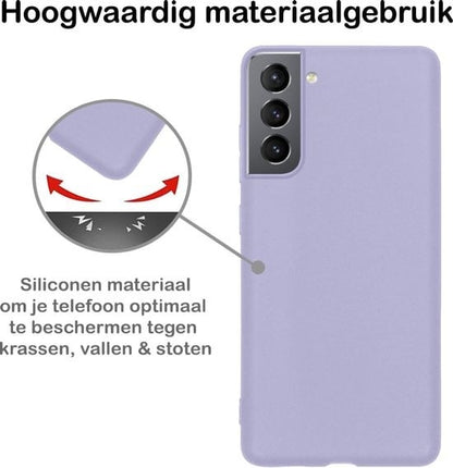 Forterra Samsung S21 Plus Hoesje Siliconen Backcover Lichtgewicht - Lila