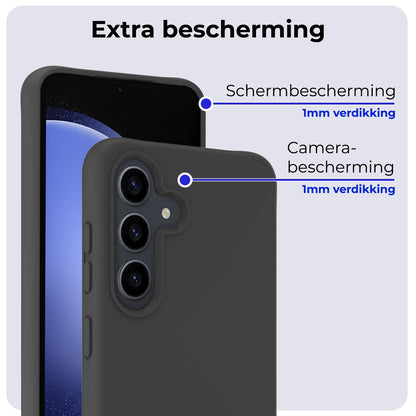 Forterra Samsung S23 FE Hoesje Siliconen Backcover Lichtgewicht - Zwart
