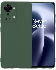 Forterra OnePlus Nord 2T Hoesje Siliconen Backcover Lichtgewicht - Donkergroen