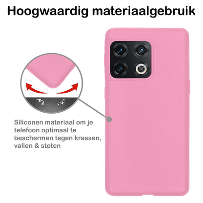 Forterra OnePlus 10 Pro Hoesje Siliconen Backcover Lichtgewicht - Lichtroze