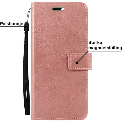 Forterra OnePlus Nord 2T Hoesje Bookcase Cover met Kaarthouder - Rosé goud