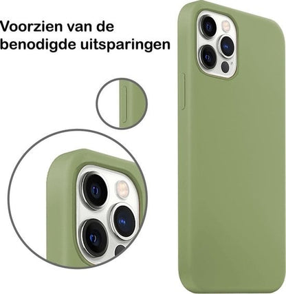 Forterra iPhone 12 Pro Max Hoesje Siliconen Backcover Lichtgewicht - Groen