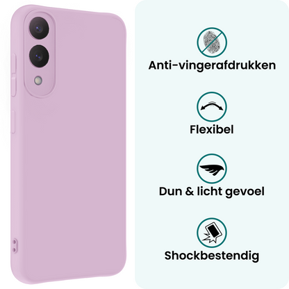 Forterra Samsung S25 Edge Hoesje Siliconen Backcover Lichtgewicht - Lila