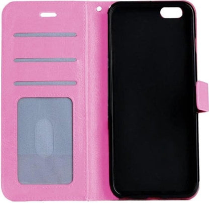 Forterra iPhone 5/5s/5SE Hoesje Bookcase Cover met Kaarthouder - Lichtroze