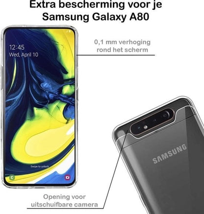 Forterra Samsung A80 Hoesje Siliconen Backcover Lichtgewicht - Transparant