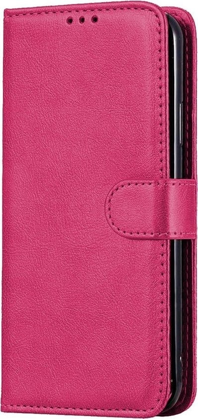 Forterra Samsung A71 Hoesje Bookcase Cover met Kaarthouder - Donkerroze