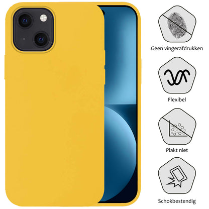 Forterra iPhone 15 Plus Hoesje Siliconen Backcover Lichtgewicht - Geel