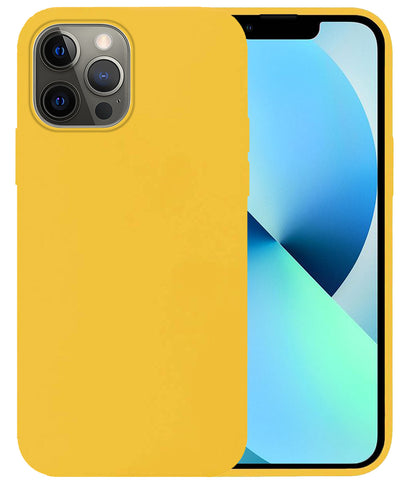 Forterra iPhone 13 Pro Max Hoesje Siliconen Backcover Lichtgewicht - Geel