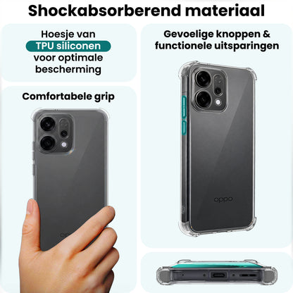 Forterra OPPO Reno 14 Hoesje Shockproof Backcover Siliconen - Transparant