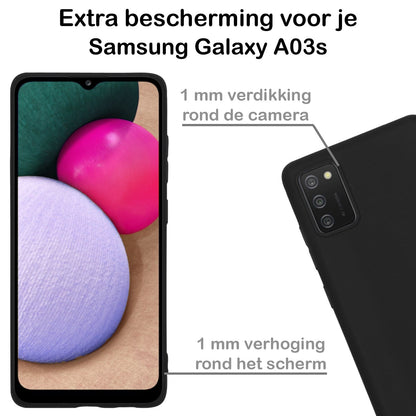 Forterra Samsung A03s Hoesje Siliconen Backcover Lichtgewicht - Zwart
