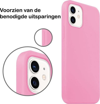 Forterra iPhone 12 Mini Hoesje Siliconen Backcover Lichtgewicht - Lichtroze