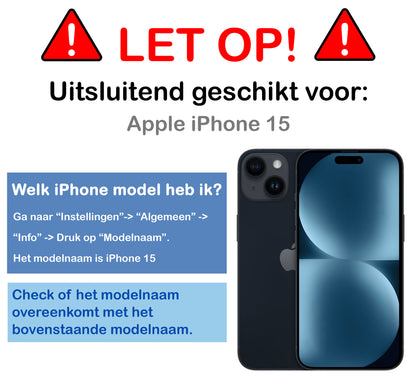 Forterra iPhone 15 Hoesje Geschikt voor Magsafe Backcover Shockproof - Transparant