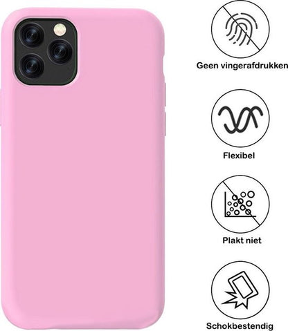 Forterra iPhone 11 Pro Max Hoesje Siliconen Backcover Lichtgewicht - Roze