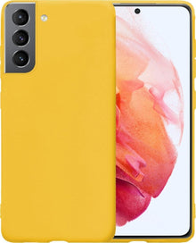 Forterra Samsung S21 Plus Hoesje Siliconen Backcover Lichtgewicht - Geel