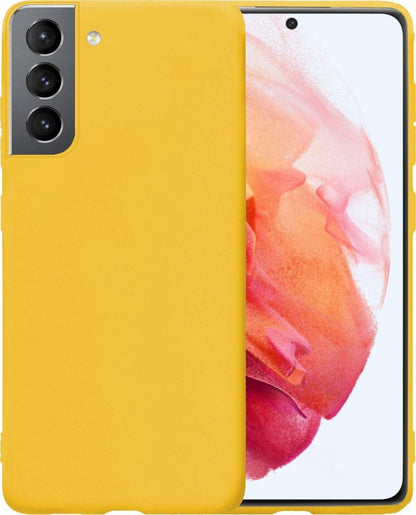 Forterra Samsung S21 Plus Hoesje Siliconen Backcover Lichtgewicht - Geel