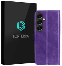 Forterra Samsung S25 Plus Hoesje Bookcase Cover met Kaarthouder - Paars